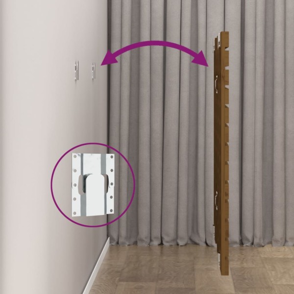 Cabecero cama pared madera maciza pino marrón miel 96x3x91,5 cm
