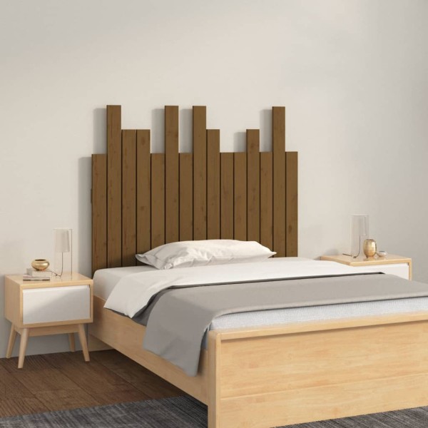 Cabecero cama pared madera maciza pino marrón miel 95,5x3x80 cm Cabecero cama pared madera maciza pino marrón miel 95,5x3x80 cm