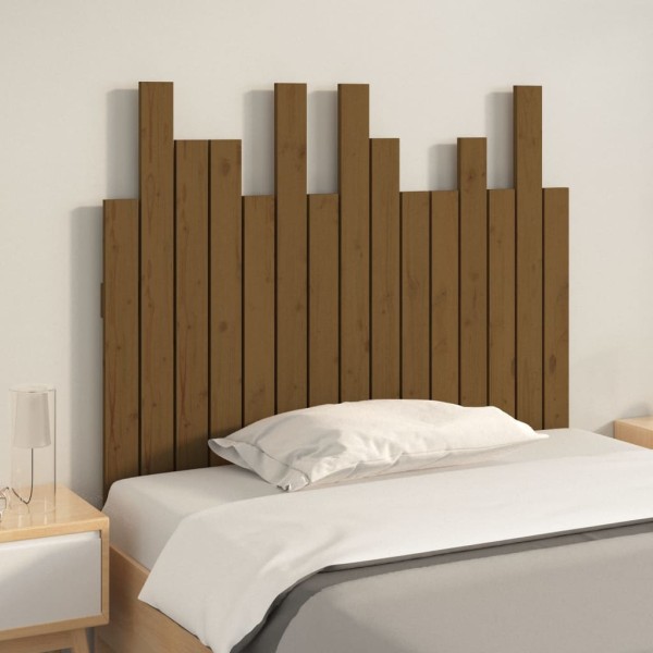 Cabecero cama pared madera maciza pino marrón miel 95,5x3x80 cm Cabecero cama pared madera maciza pino marrón miel 95,5x3x80 cm