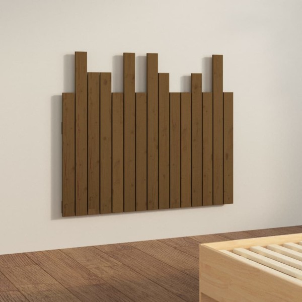 Cabecero cama pared madera maciza pino marrón miel 95,5x3x80 cm Cabecero cama pared madera maciza pino marrón miel 95,5x3x80 cm