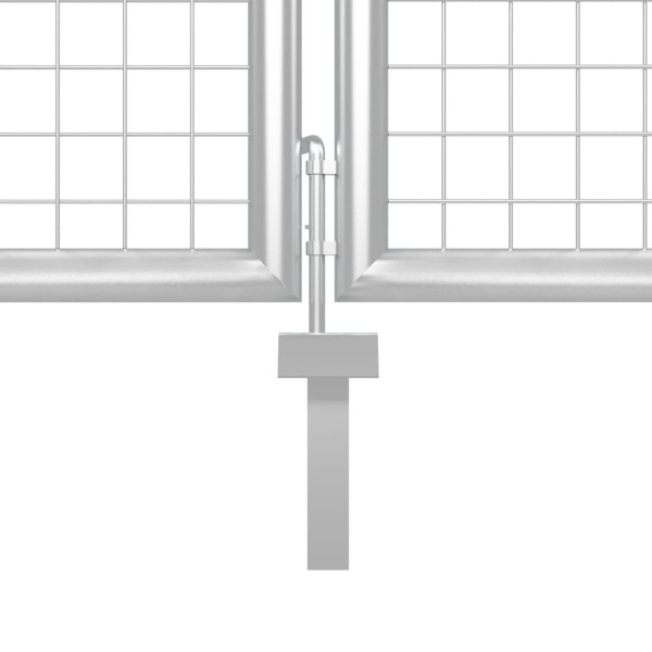 Puerta de jardín de acero plateado 400x75 cm Puerta de jardín de acero plateado 400x75 cm