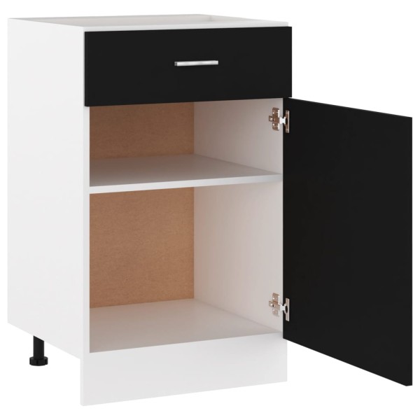 Armario inferior cajón cocina madera ingeniería negro Armario inferior cajón cocina madera ingeniería negro