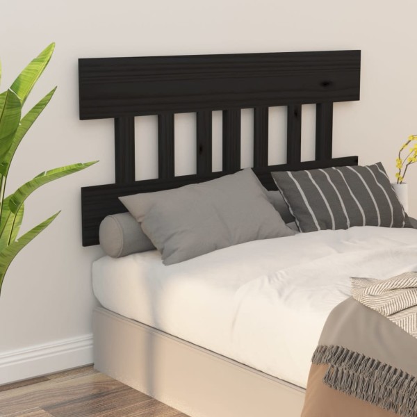 Cabecero de cama madera maciza de pino negro 153,5x3x81 cm Cabecero de cama madera maciza de pino negro 153,5x3x81 cm