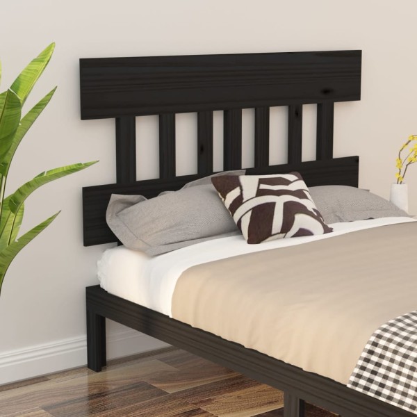 Cabecero de cama madera maciza de pino negro 153,5x3x81 cm Cabecero de cama madera maciza de pino negro 153,5x3x81 cm