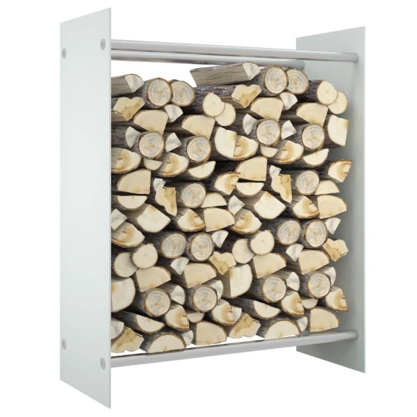 Leñero de vidrio templado blanco 80x35x100 cm Leñero de vidrio templado blanco 80x35x100 cm