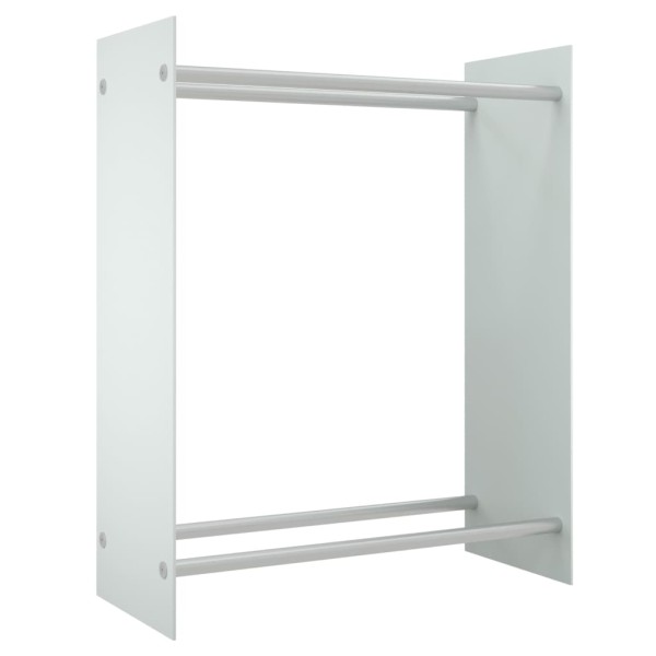 Leñero de vidrio templado blanco 80x35x100 cm Leñero de vidrio templado blanco 80x35x100 cm