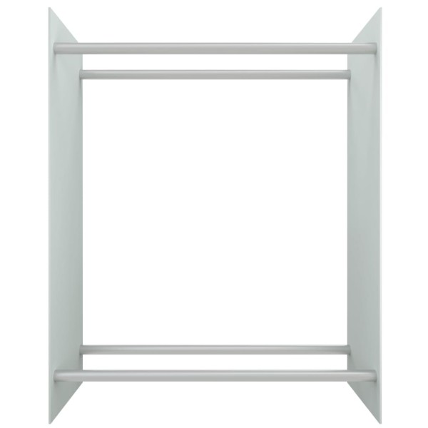Leñero de vidrio templado blanco 80x35x100 cm Leñero de vidrio templado blanco 80x35x100 cm