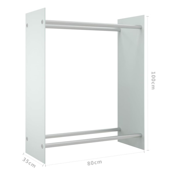 Leñero de vidrio templado blanco 80x35x100 cm Leñero de vidrio templado blanco 80x35x100 cm
