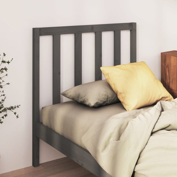 Cabecero de cama madera maciza de pino gris 106x4x100 cm Cabecero de cama madera maciza de pino gris 106x4x100 cm