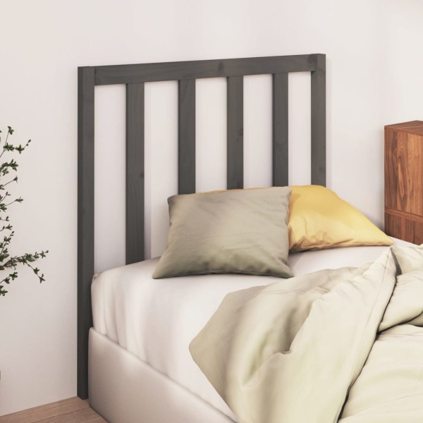 Cabecero de cama madera maciza de pino gris 106x4x100 cm Cabecero de cama madera maciza de pino gris 106x4x100 cm