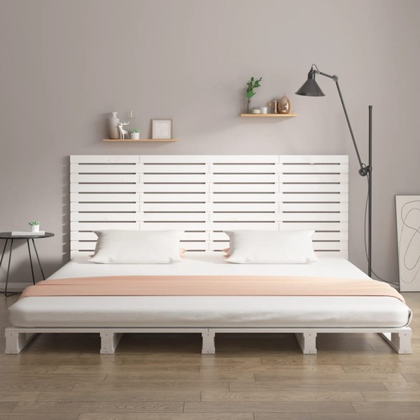 Cabecero cama de pared madera maciza pino blanco 186x3x91,5 cm Cabecero cama de pared madera maciza pino blanco 186x3x91,5 cm