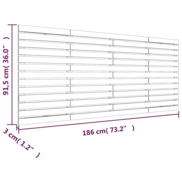 Cabecero cama de pared madera maciza pino blanco 186x3x91,5 cm Cabecero cama de pared madera maciza pino blanco 186x3x91,5 cm