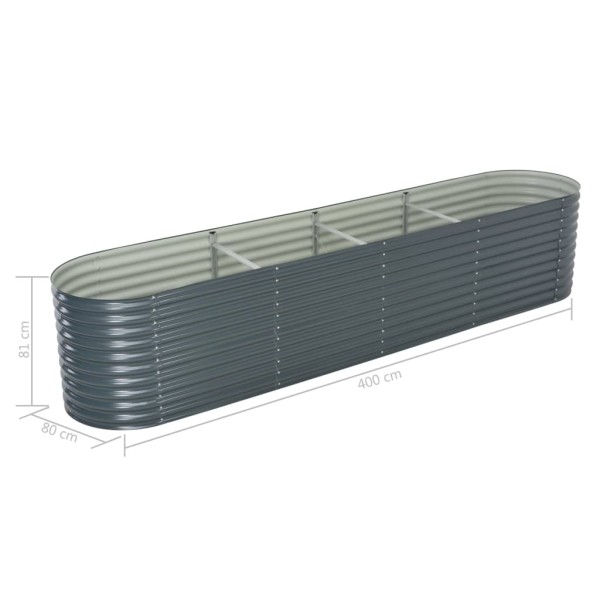 Arriate de acero galvanizado gris 400x80x81 cm Arriate de acero galvanizado gris 400x80x81 cm