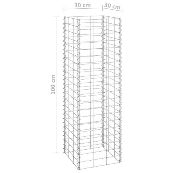Arriates de gaviones 3 unidades hierro 30x30x100 cm Arriates de gaviones 3 unidades hierro 30x30x100 cm