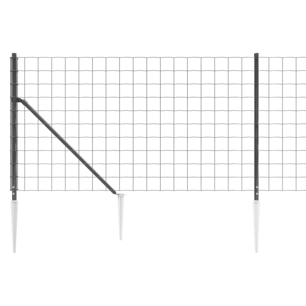 Cerca de alambre con pinchos de anclaje gris antracita 1,1x10 m Cerca de alambre con pinchos de anclaje gris antracita 1,1x10 m