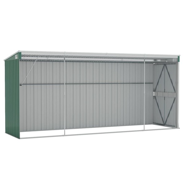 Cobertizo jardín pared acero galvanizado verde 118x382x178 cm Cobertizo jardín pared acero galvanizado verde 118x382x178 cm