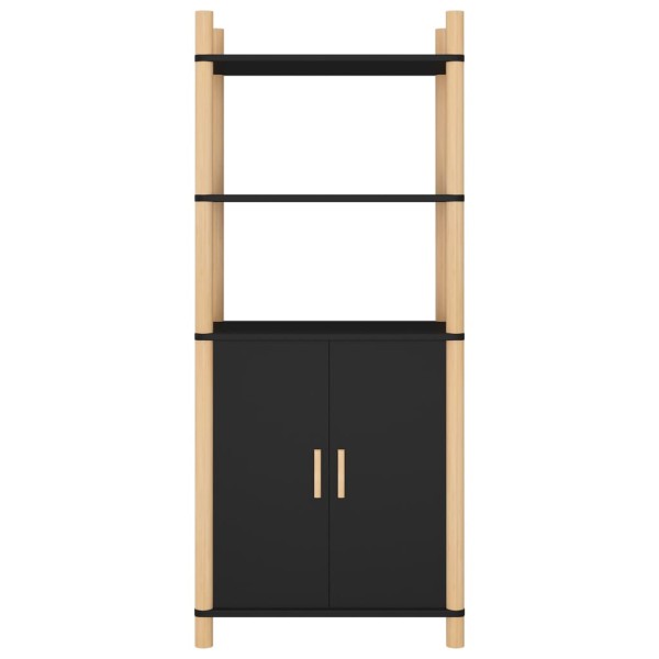 Aparador alto madera contrachapada negro 60x40x141 cm Aparador alto madera contrachapada negro 60x40x141 cm