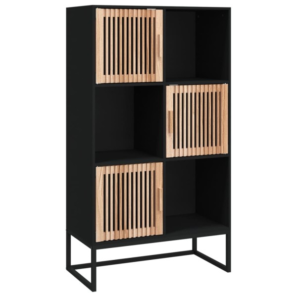 Aparador alto madera contrachapada negro 70x35x125 cm Aparador alto madera contrachapada negro 70x35x125 cm