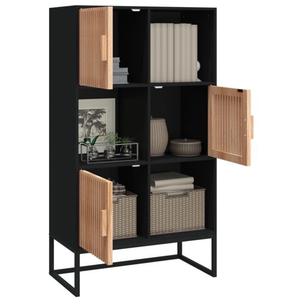 Aparador alto madera contrachapada negro 70x35x125 cm Aparador alto madera contrachapada negro 70x35x125 cm