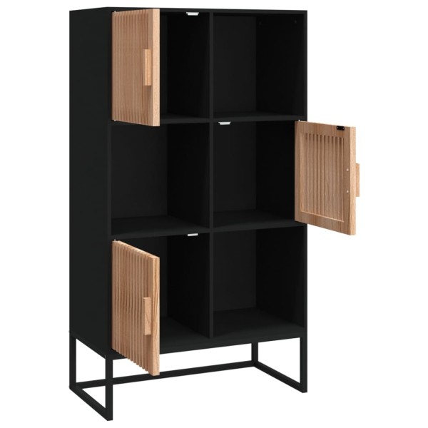 Aparador alto madera contrachapada negro 70x35x125 cm Aparador alto madera contrachapada negro 70x35x125 cm