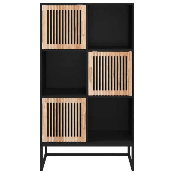 Aparador alto madera contrachapada negro 70x35x125 cm Aparador alto madera contrachapada negro 70x35x125 cm
