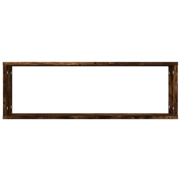 Estante cúbico de pared 2 uds madera roble ahumado 80x15x26,5cm Estante cúbico de pared 2 uds madera roble ahumado 80x15x26,5cm