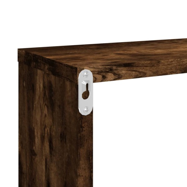 Estante cúbico de pared 2 uds madera roble ahumado 80x15x26,5cm Estante cúbico de pared 2 uds madera roble ahumado 80x15x26,5cm