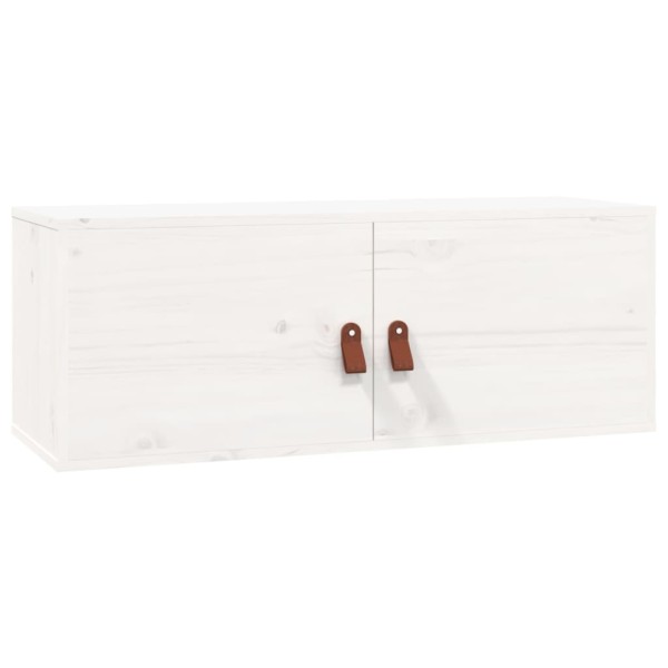 Armarios de pared 2 uds madera maciza pino blanco 80x30x30 cm