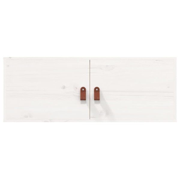 Armarios de pared 2 uds madera maciza pino blanco 80x30x30 cm