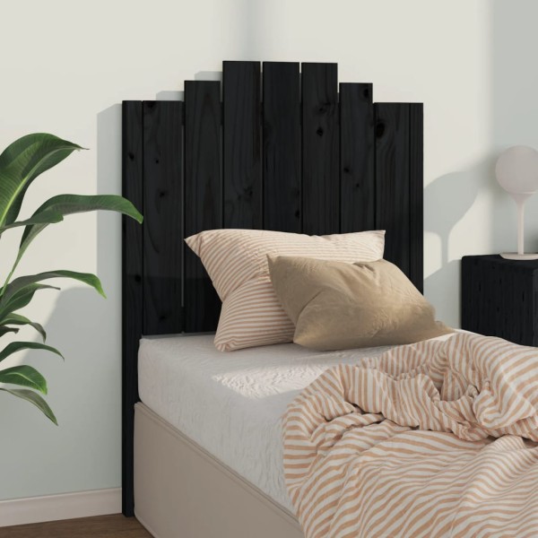 Cabecero de cama madera maciza de pino negro 81x4x110 cm Cabecero de cama madera maciza de pino negro 81x4x110 cm
