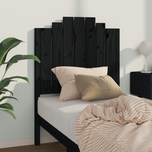 Cabecero de cama madera maciza de pino negro 81x4x110 cm Cabecero de cama madera maciza de pino negro 81x4x110 cm