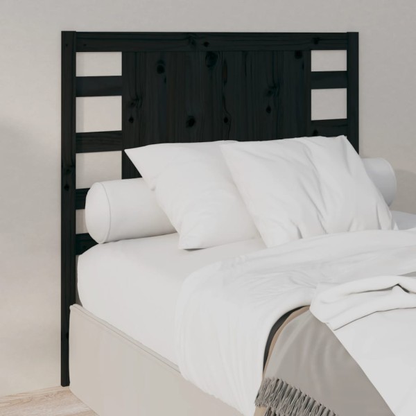 Cabecero madera maciza de pino negro 106x4x100 cm Cabecero madera maciza de pino negro 106x4x100 cm