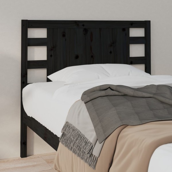 Cabecero madera maciza de pino negro 106x4x100 cm Cabecero madera maciza de pino negro 106x4x100 cm