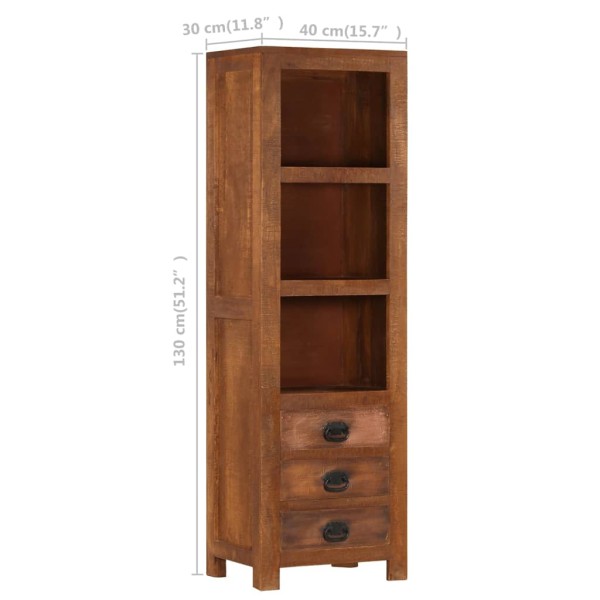 Aparador con 3 cajones madera de mango maciza 40x30x130 cm Aparador con 3 cajones madera de mango maciza 40x30x130 cm