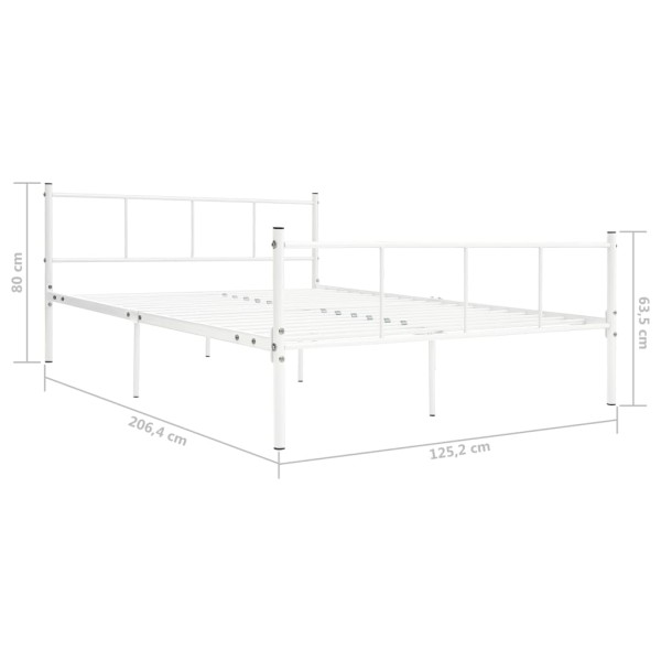 Estructura de cama de metal blanco 120x200 cm