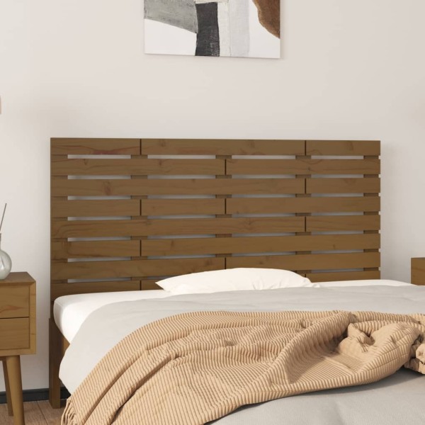 Cabecero cama pared madera maciza pino marrón miel 126x3x63 cm Cabecero cama pared madera maciza pino marrón miel 126x3x63 cm