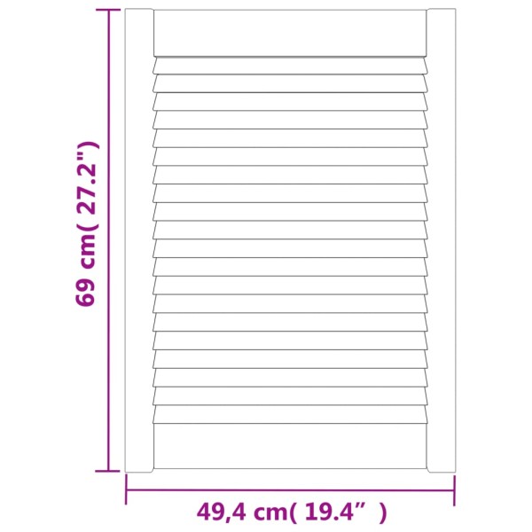 Puerta de armario lamas 4 uds madera pino blanco 69x49,4 cm Puerta de armario lamas 4 uds madera pino blanco 69x49,4 cm