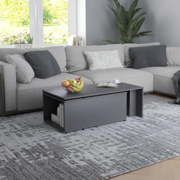 Mesa de centro madera contrachapada gris 150x50x35 cm Mesa de centro madera contrachapada gris 150x50x35 cm