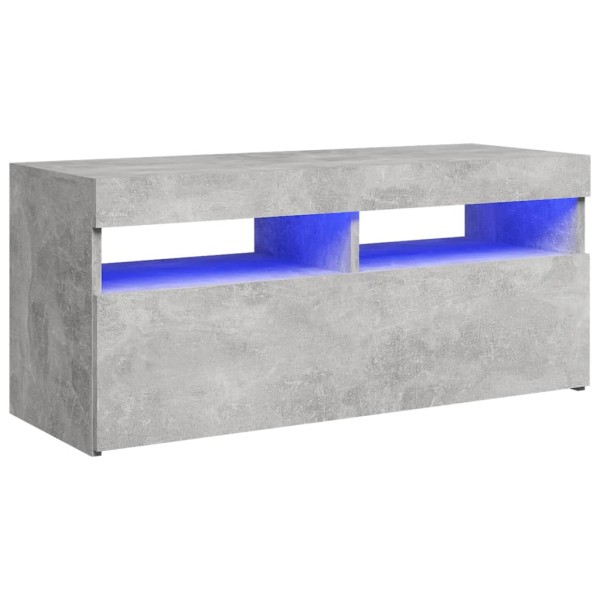 Mueble de TV con luces LED gris hormigón 90x35x40 cm Mueble de TV con luces LED gris hormigón 90x35x40 cm