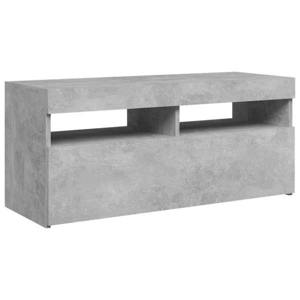 Mueble de TV con luces LED gris hormigón 90x35x40 cm Mueble de TV con luces LED gris hormigón 90x35x40 cm