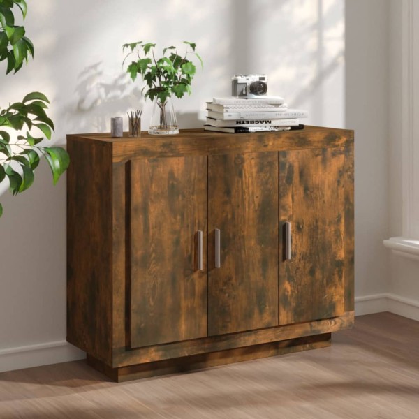Aparador madera contrachapada color roble ahumado 92x35x75 cm Aparador madera contrachapada color roble ahumado 92x35x75 cm