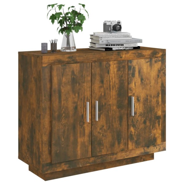 Aparador madera contrachapada color roble ahumado 92x35x75 cm Aparador madera contrachapada color roble ahumado 92x35x75 cm