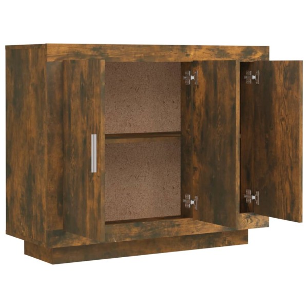 Aparador madera contrachapada color roble ahumado 92x35x75 cm Aparador madera contrachapada color roble ahumado 92x35x75 cm