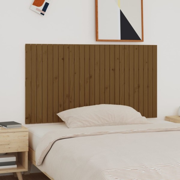Cabecero cama pared madera maciza pino marrón miel 166x3x90 cm Cabecero cama pared madera maciza pino marrón miel 166x3x90 cm