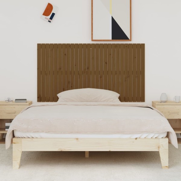 Cabecero cama pared madera maciza pino marrón miel 166x3x90 cm Cabecero cama pared madera maciza pino marrón miel 166x3x90 cm