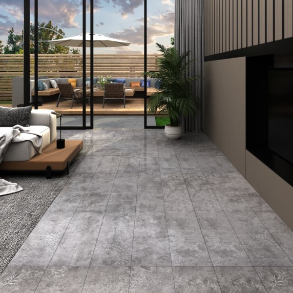 Lamas para suelo PVC autoadhesivas 5,21 m² 2 mm gris hormigón Lamas para suelo PVC autoadhesivas 5,21 m² 2 mm gris hormigón