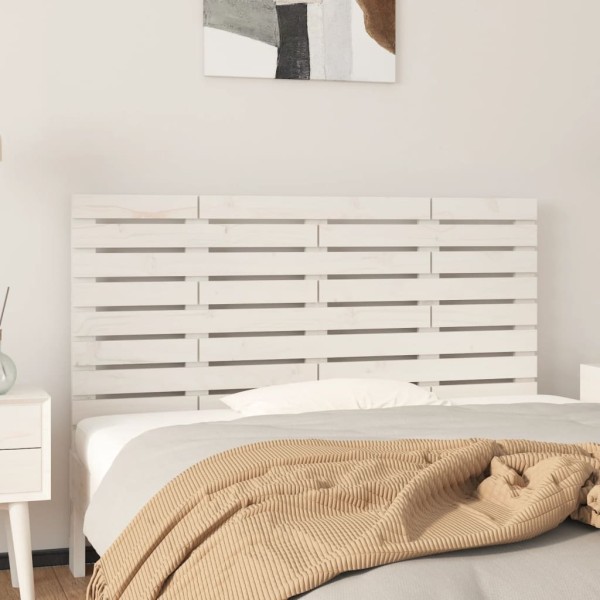 Cabecero de cama de pared madera maciza pino blanco 141x3x63 cm Cabecero de cama de pared madera maciza pino blanco 141x3x63 cm