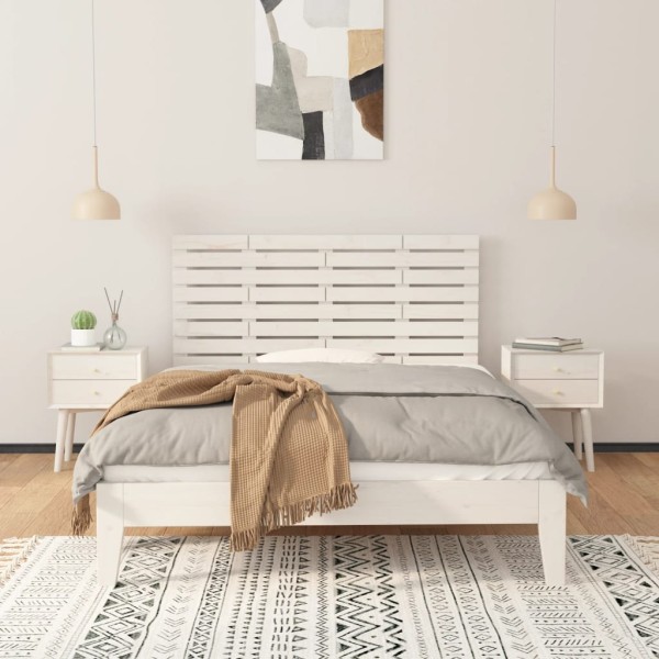 Cabecero de cama de pared madera maciza pino blanco 141x3x63 cm Cabecero de cama de pared madera maciza pino blanco 141x3x63 cm