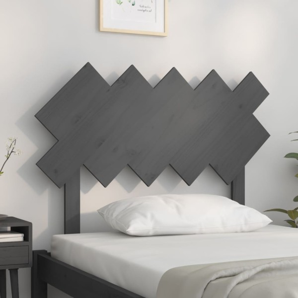 Cabecero de cama madera maciza de pino gris 104x3x80,5 cm Cabecero de cama madera maciza de pino gris 104x3x80,5 cm