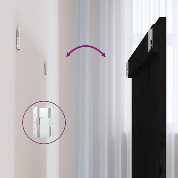 Cabecero de cama de pared madera maciza pino negro 108x3x90 cm Cabecero de cama de pared madera maciza pino negro 108x3x90 cm